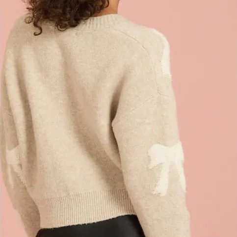 All Over Bow Crop Cardigan