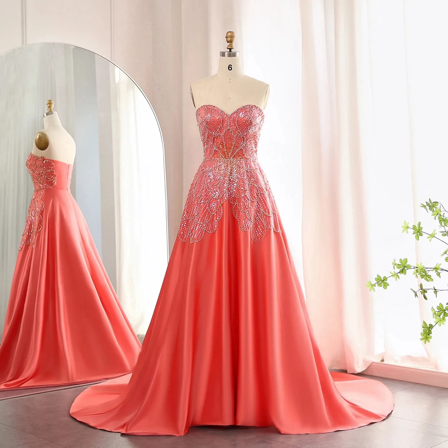 Beaded Butterfly  Evening Dress