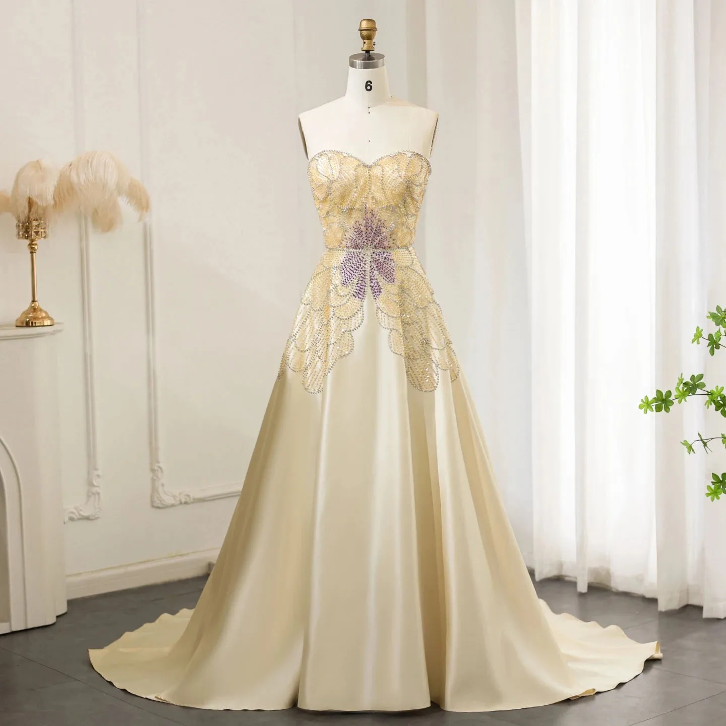 Beaded Butterfly  Evening Dress
