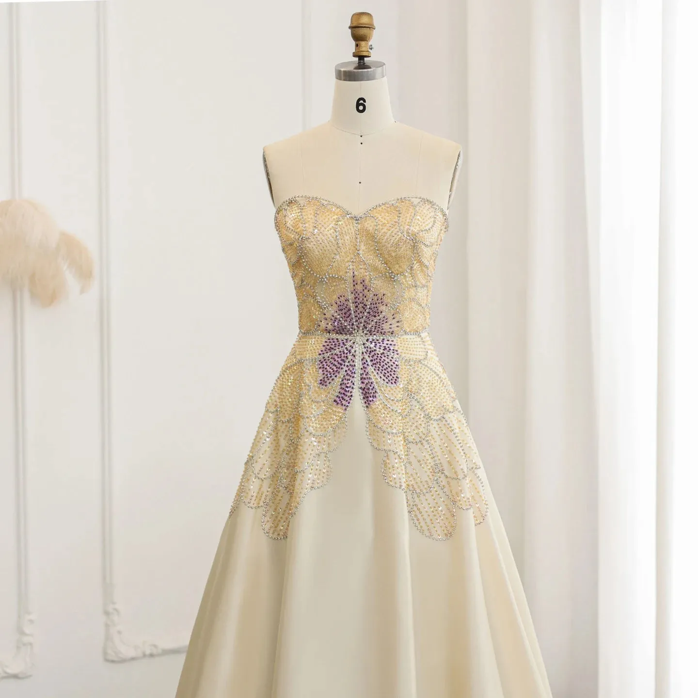 Beaded Butterfly  Evening Dress