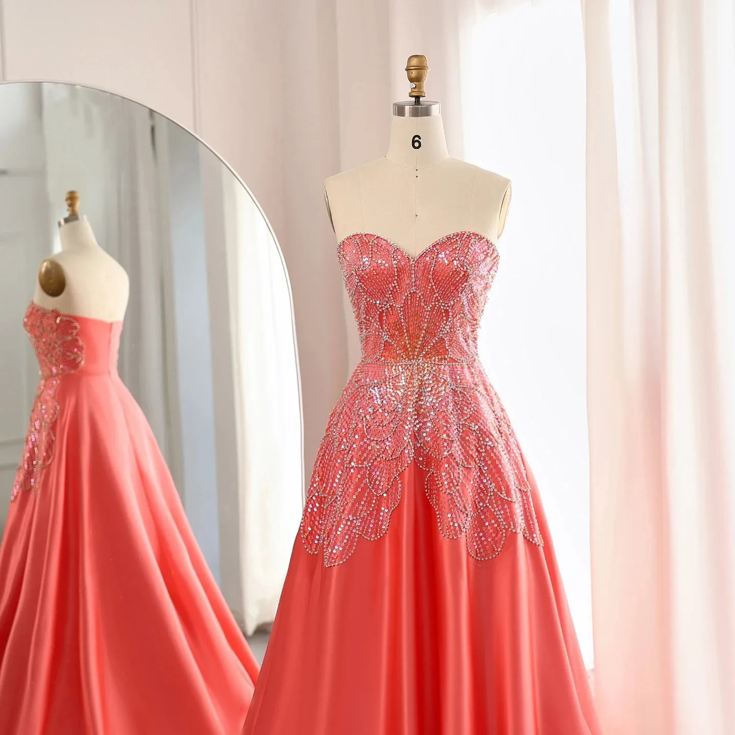 Beaded Butterfly  Evening Dress