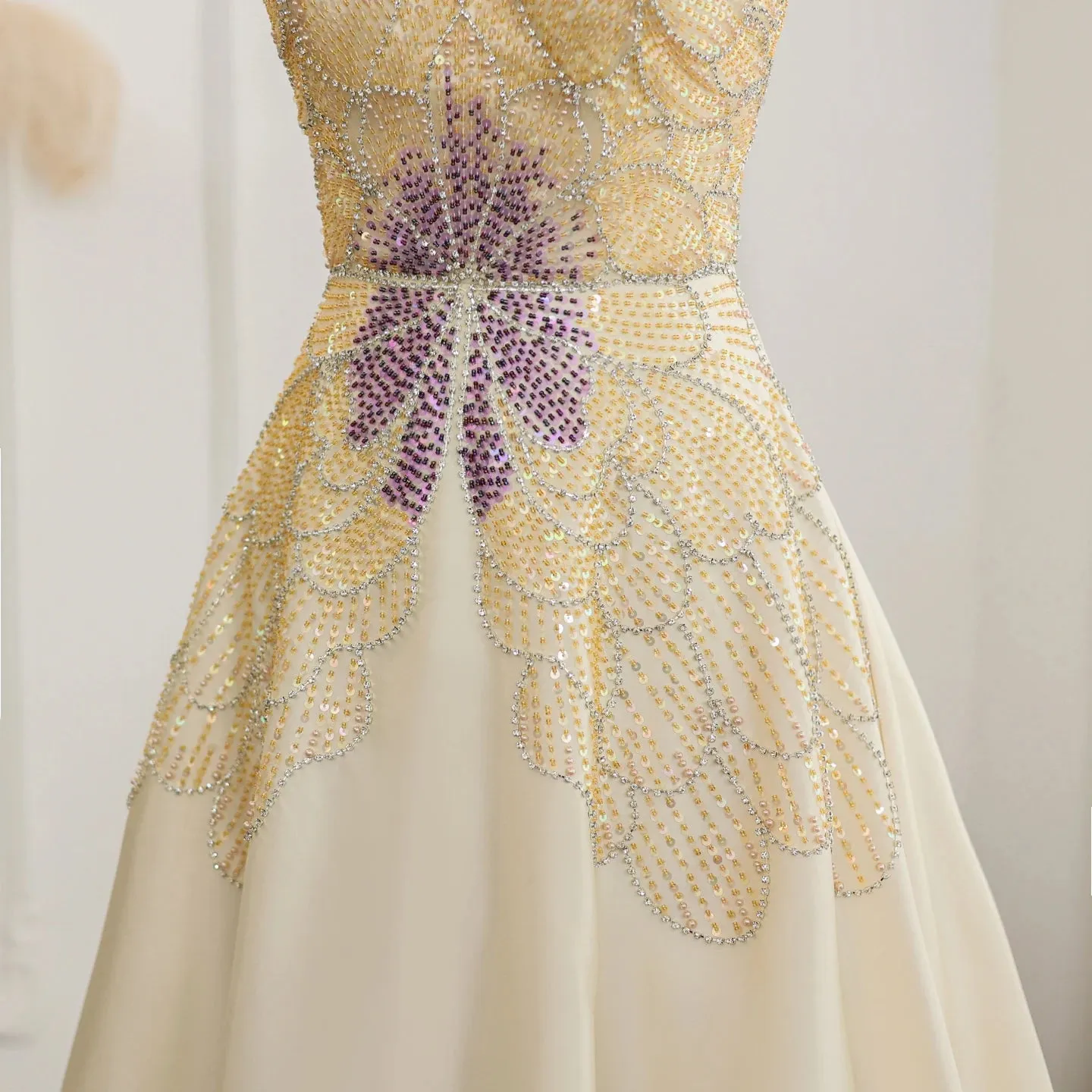 Beaded Butterfly  Evening Dress