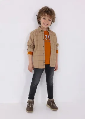 boys check corduroy shacket