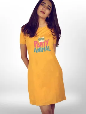 Cat With Party All time Printed Long T-shirt For Women's