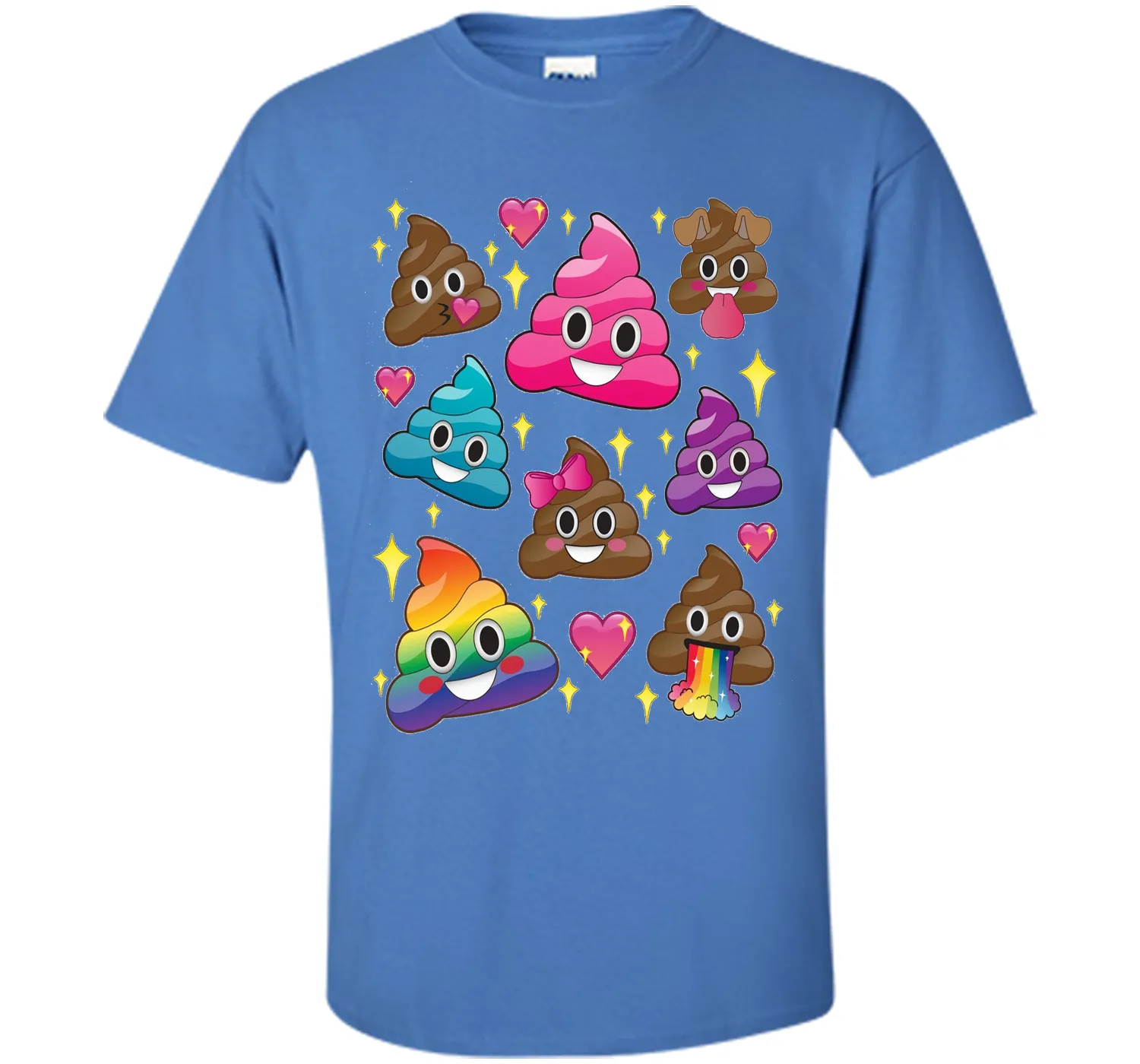 Cute Girl Rainbow Emoji Poop T-Shirt - BFF Gift or PJ Tee