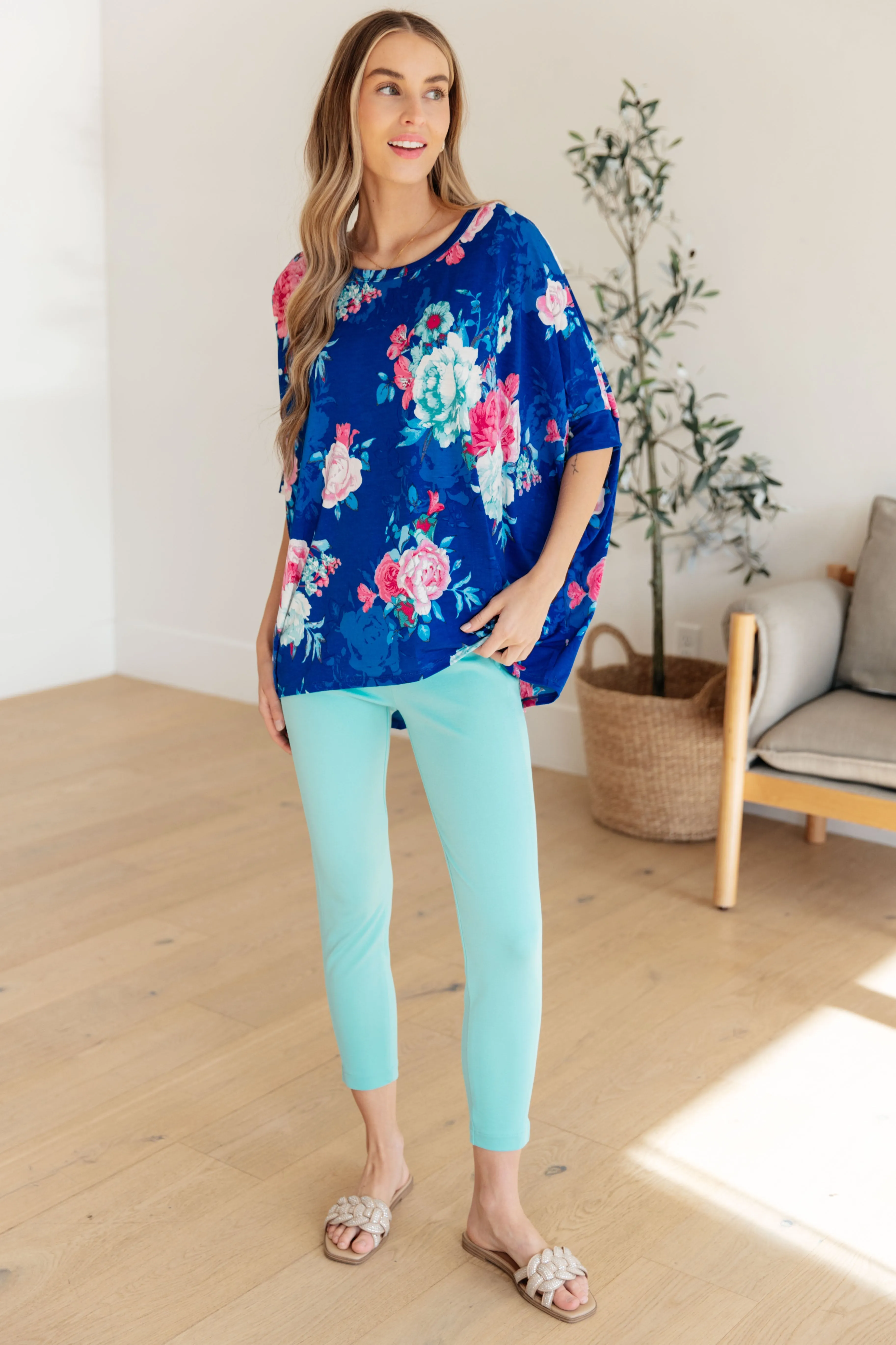 DEAR SCARLETT- Essential Blouse in Royal and Pink Floral