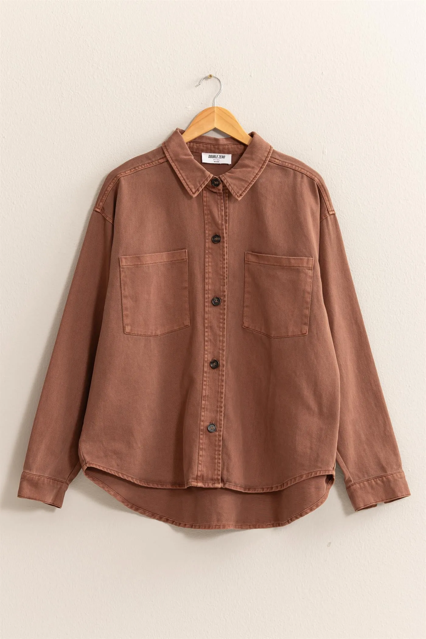 DZ24E942-OVERSIZED BUTTON UP SHACKET