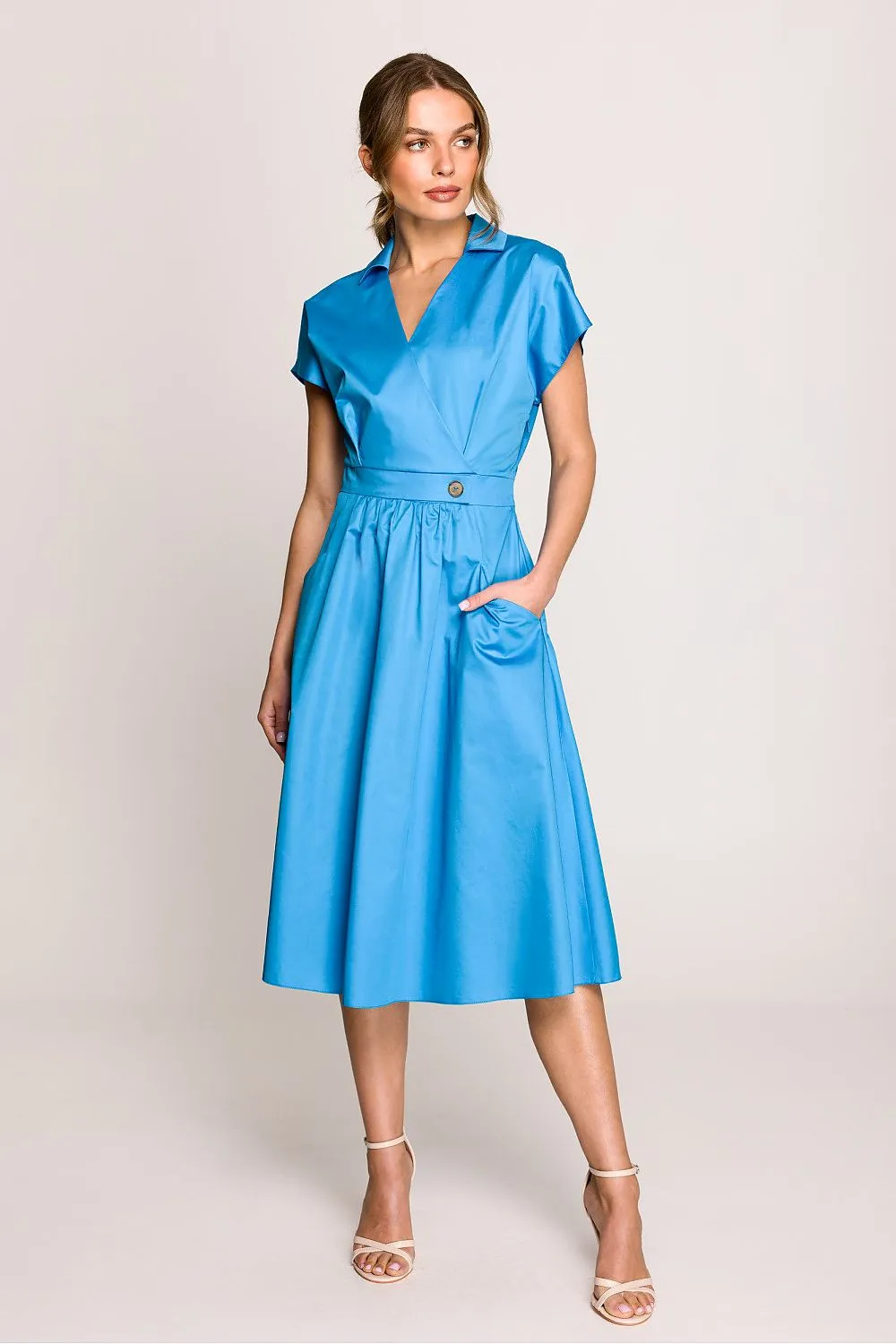 Elegant timeless cotton shirt dress