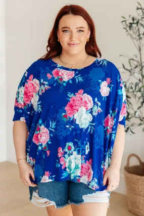 Essential Blouse in Royal and Pink Floral - 3/22/2024
