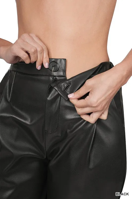 Faux Leather High Waist Pants