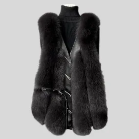 Fox Fur Vest Medium and Long Waistcoat Coat