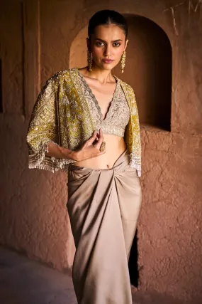 Golden Beige Cape Set