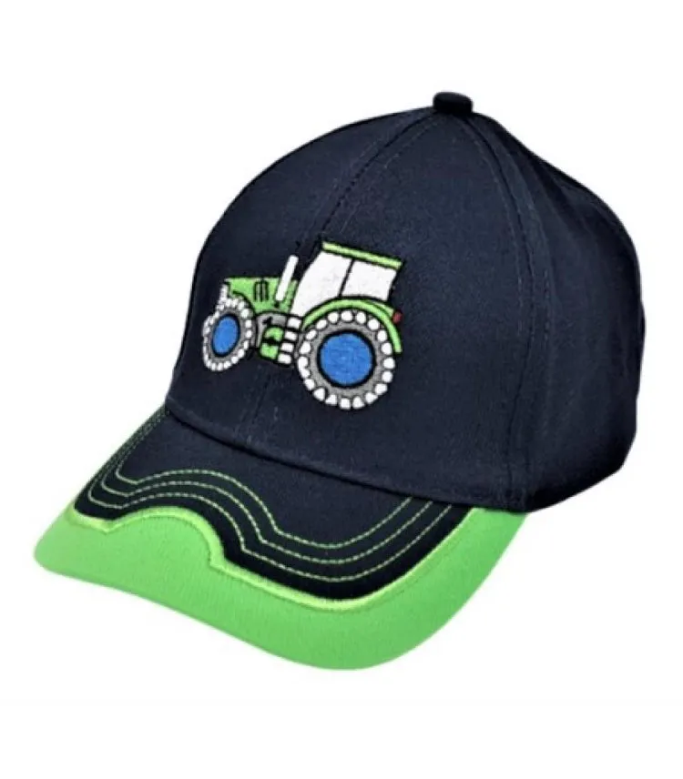 Green Tractor infant baseball cap