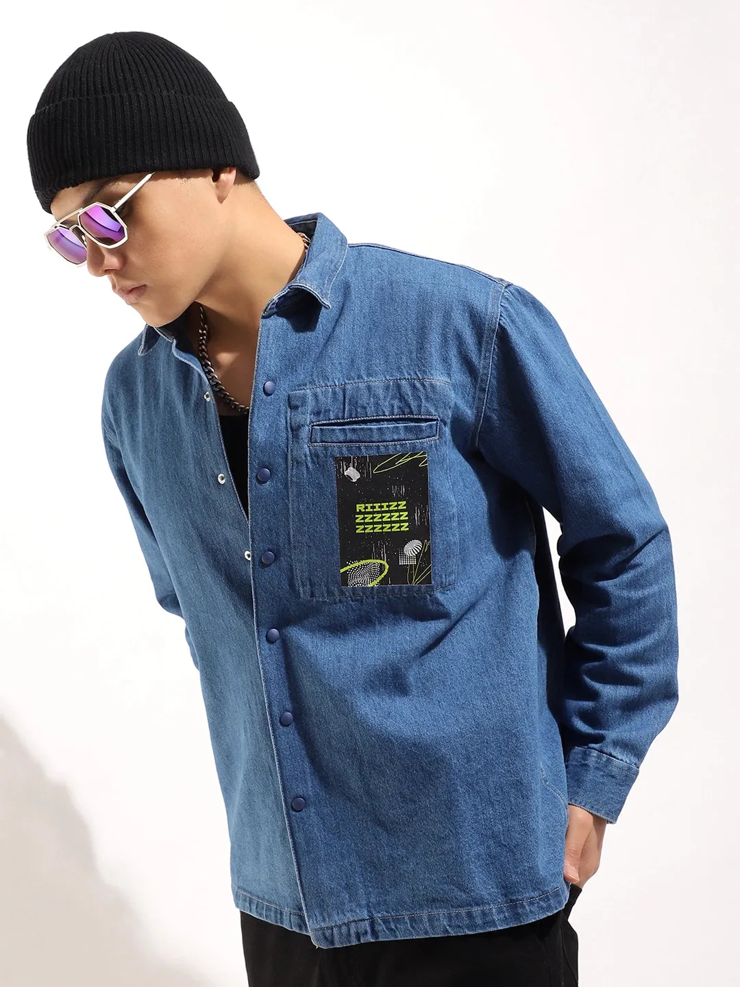 Grosvenor Garb Ocean Blue Denim Shacket
