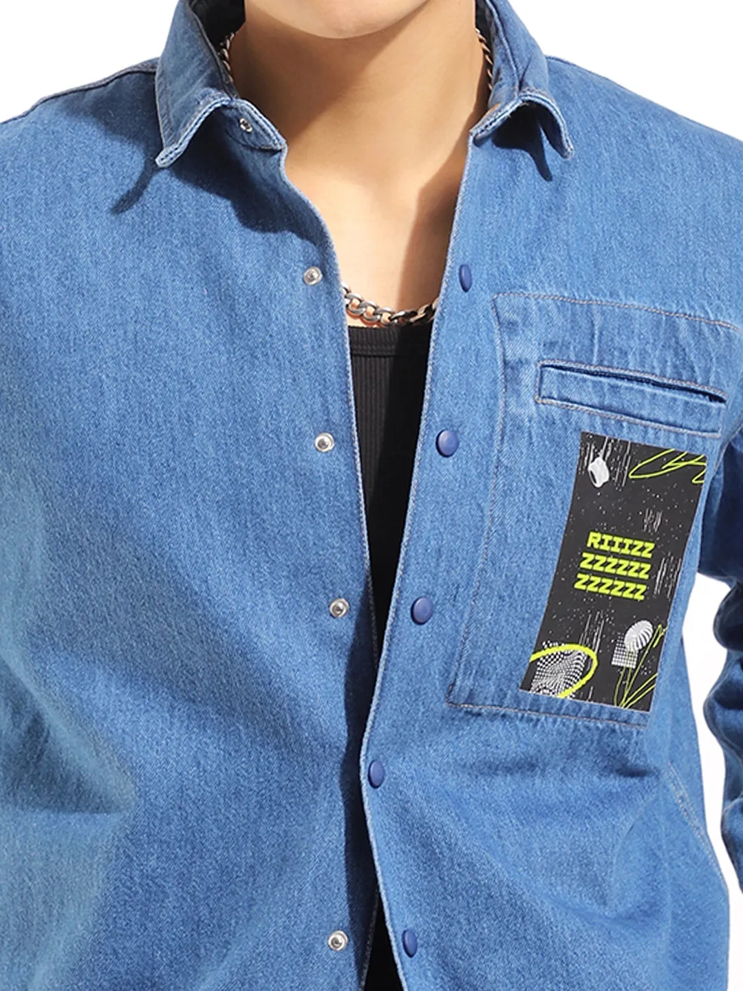 Grosvenor Garb Ocean Blue Denim Shacket