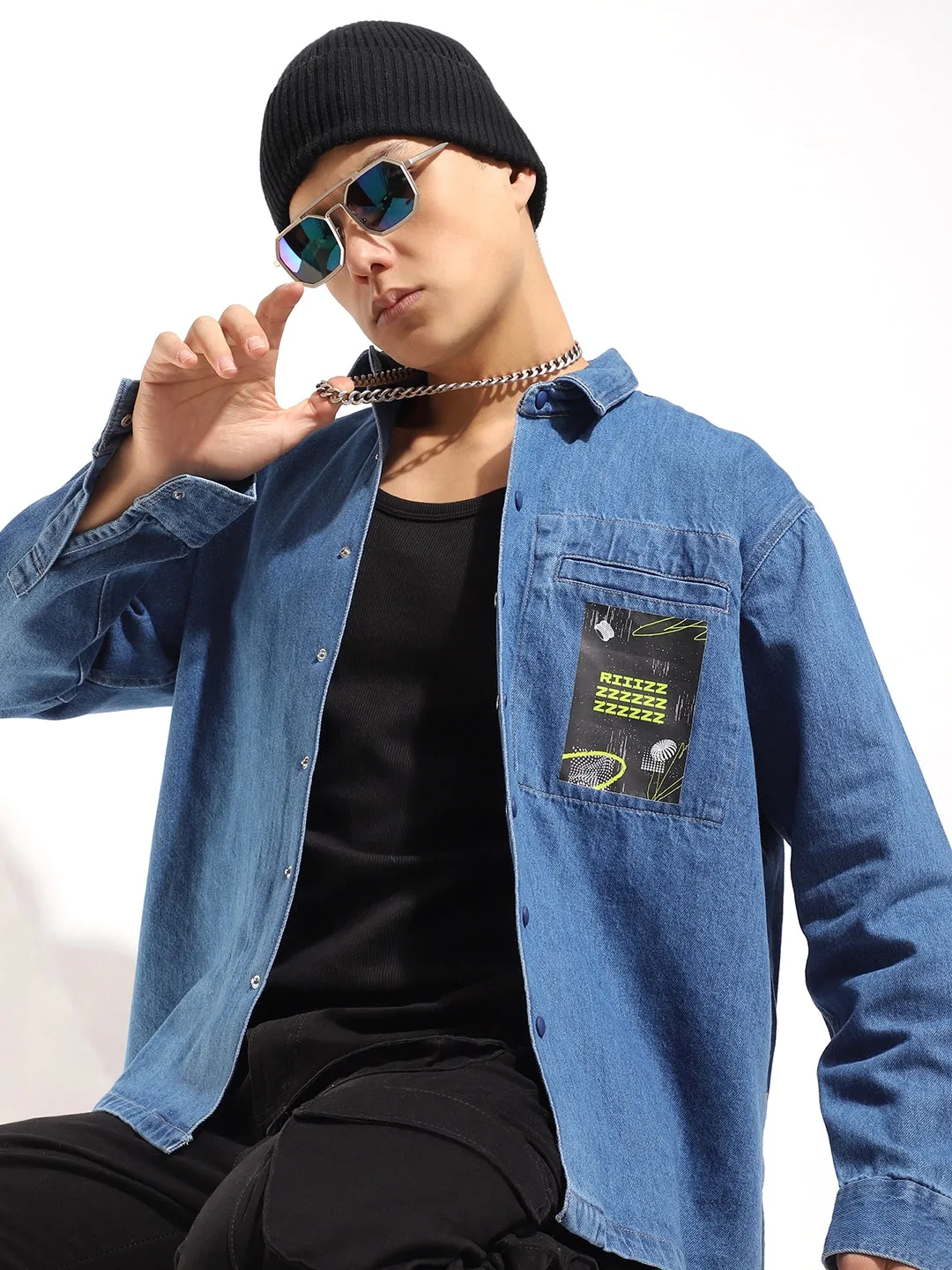 Grosvenor Garb Ocean Blue Denim Shacket