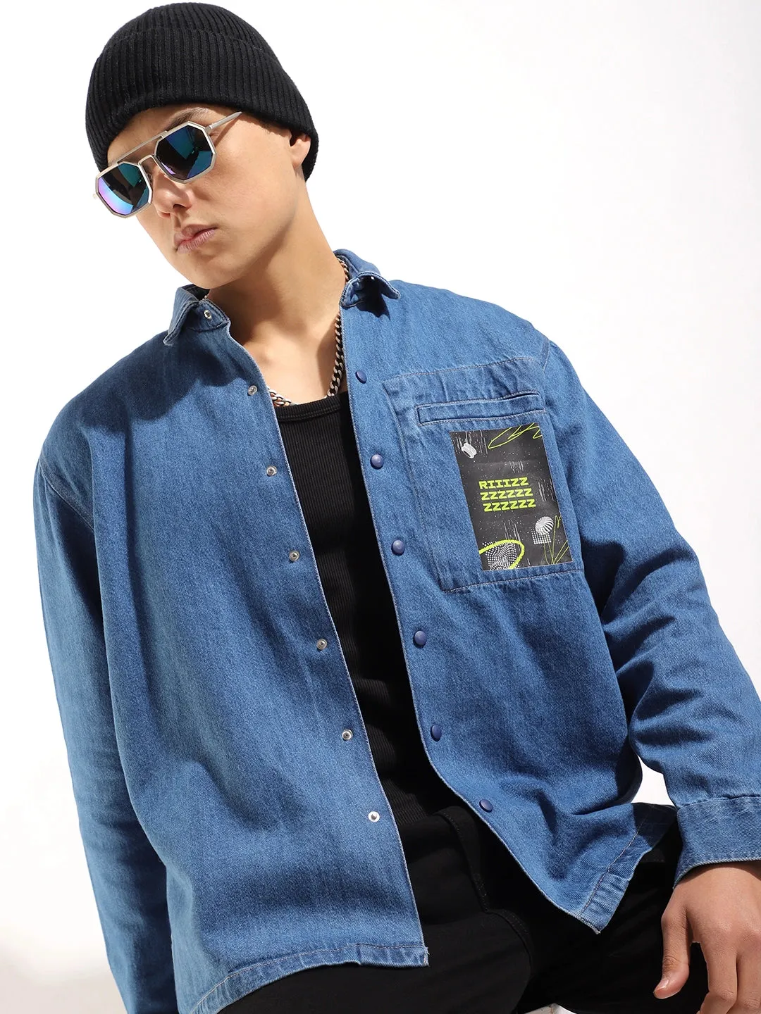 Grosvenor Garb Ocean Blue Denim Shacket