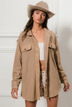 IP6149S-08 | HEAVY WAFFLE OVERSIZED SHACKET