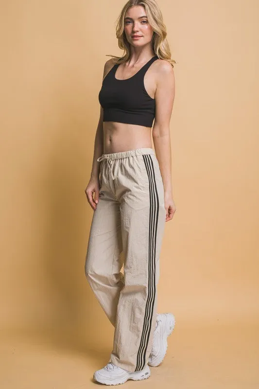 Khaki & Black Striped Joggers