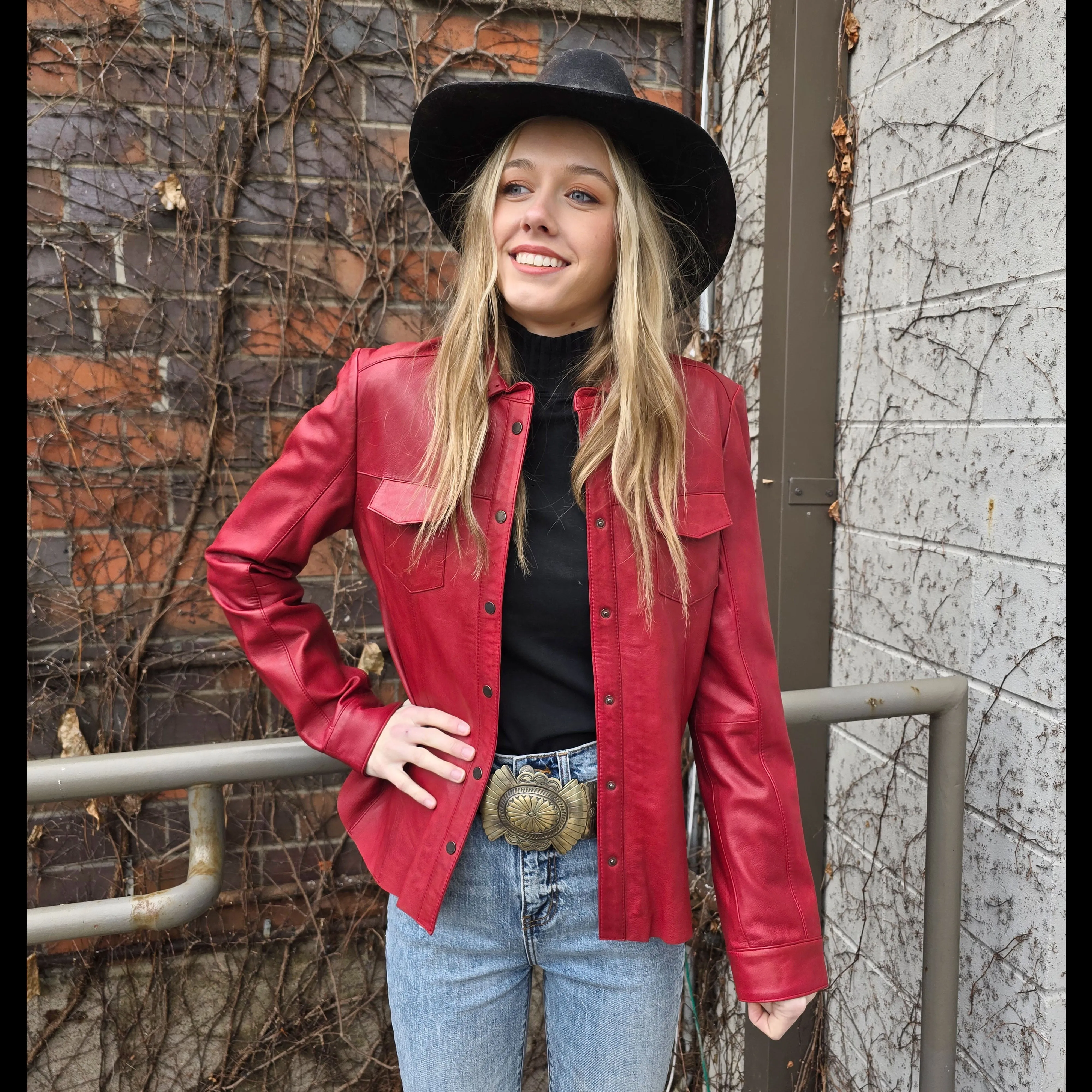 Lamb Shirt/Jacket - Red - Scully - JSY26