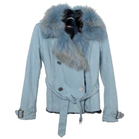 Light Blue Denim Fox/Mink Peacoat