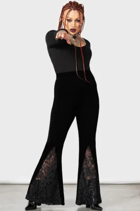 Marisola Velvet Lace Insert Bell Bottom Pants