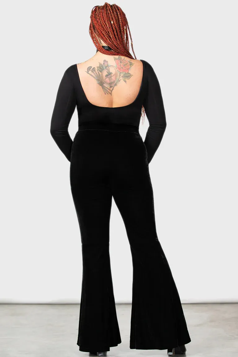 Marisola Velvet Lace Insert Bell Bottom Pants