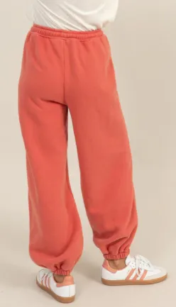Mineral Wash Frenh Terry Joggers - Coral
