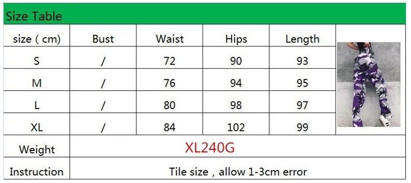 New Women Camo Cargo High Waist Hip Hop Trousers Pants Military Army Combat Camouflage Long Pants Hot Capris