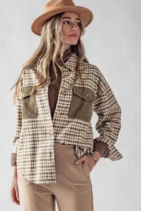 PLAID COLLARED SHACKET