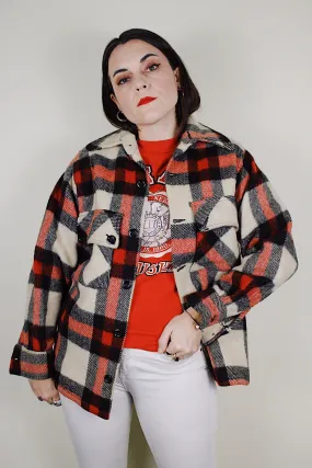 Plaid Print Wool Shacket