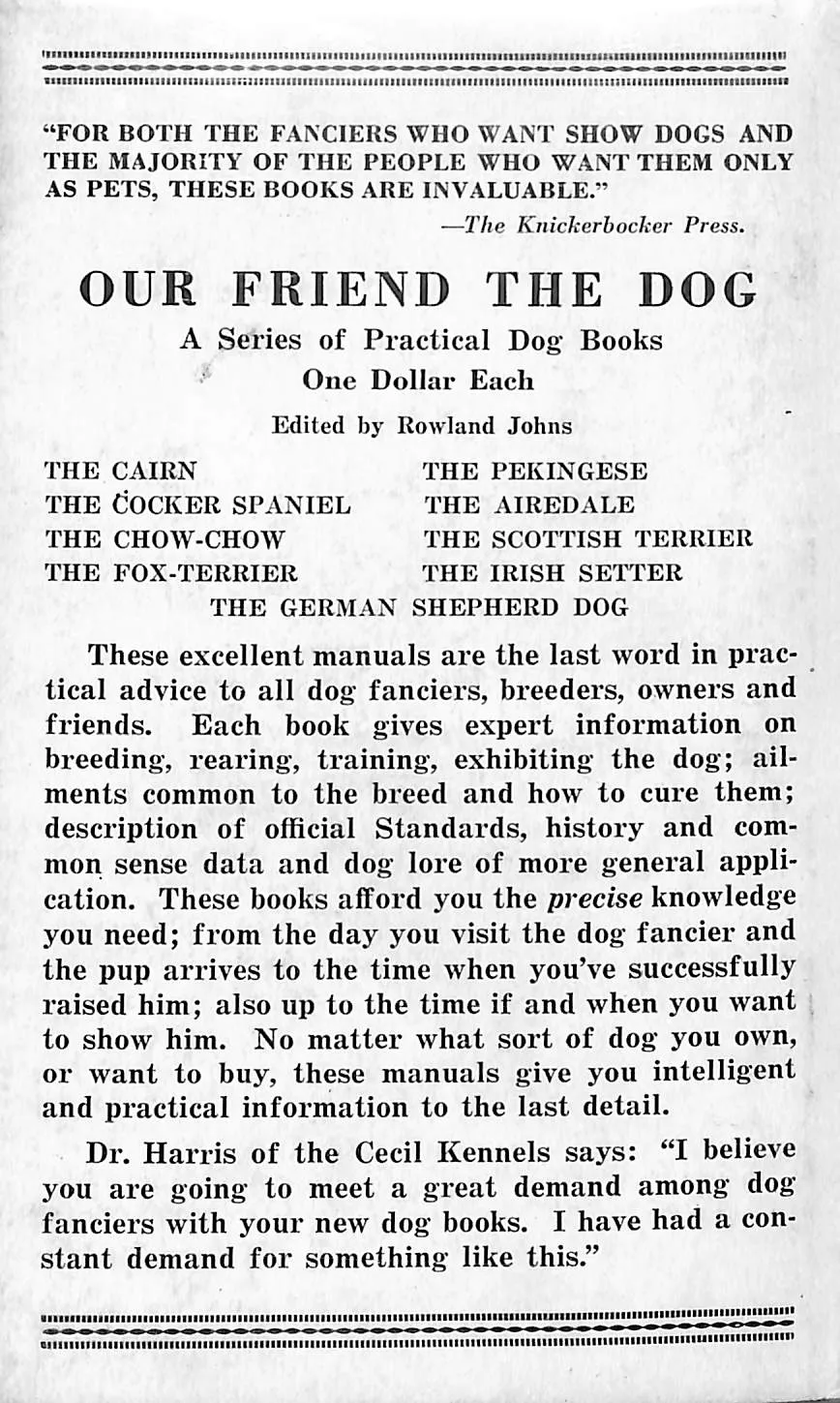 "Our Friend The Pekingese" 1933 JOHNS, Rowland [edited by] (SOLD)