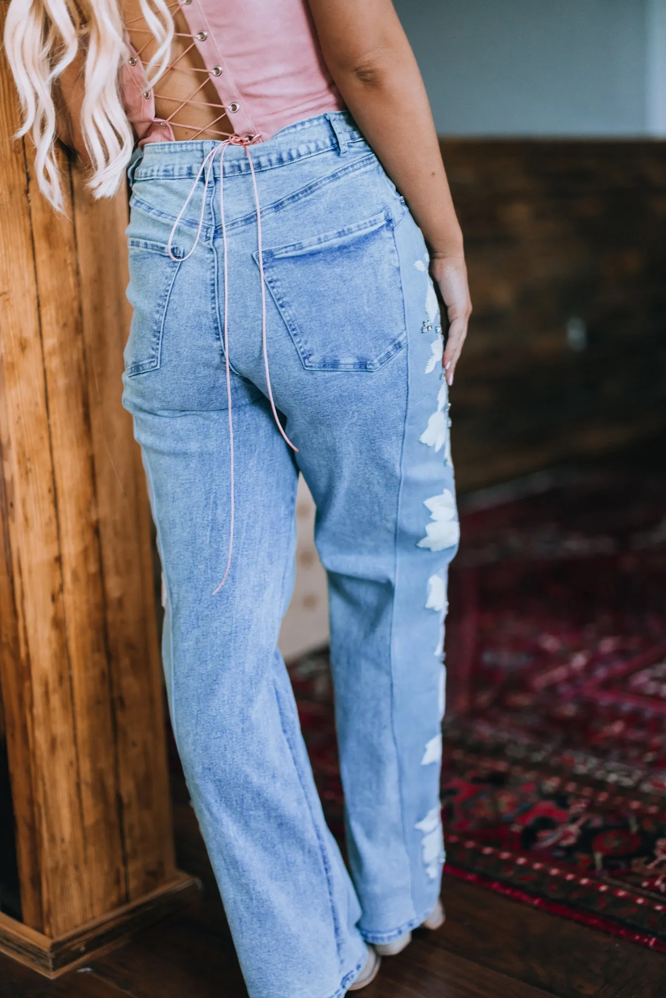 Set In Stone Embroidered Denim Jeans