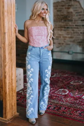 Set In Stone Embroidered Denim Jeans