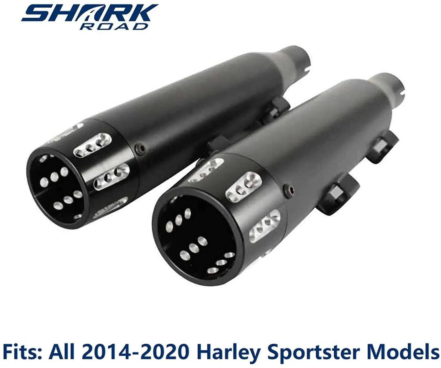 Sharkroad 3" Slip-on Mufflers Exhaust for Harley 2014-2022 Sportster XL 883/1200
