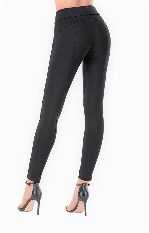 Stretchy High Waist Black Leggings
