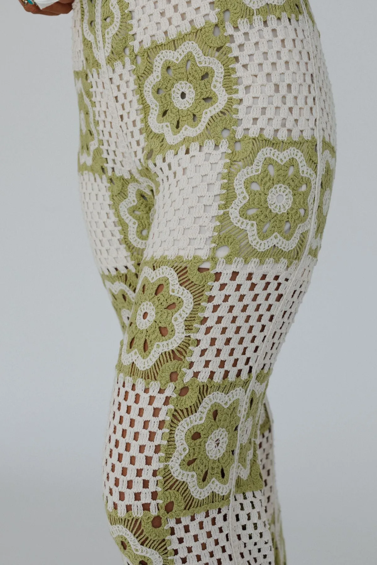 Tierra Sol Crochet Pants - Green