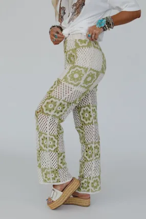 Tierra Sol Crochet Pants - Green