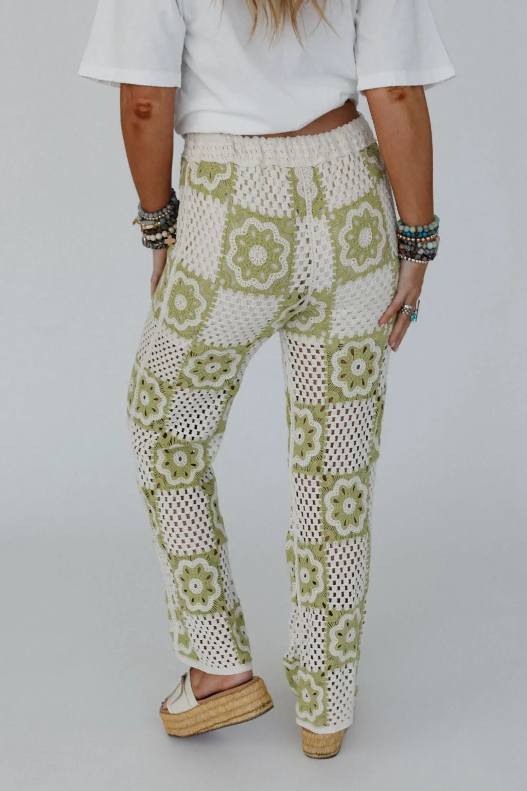 Tierra Sol Crochet Pants - Green