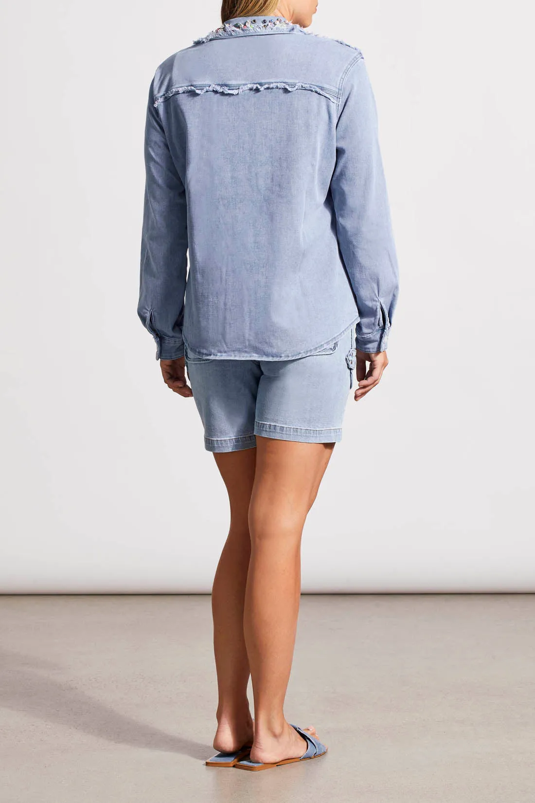 Tribal  Spring/Summer 2024 5454O/4798-Denim Shacket-Blue Mist