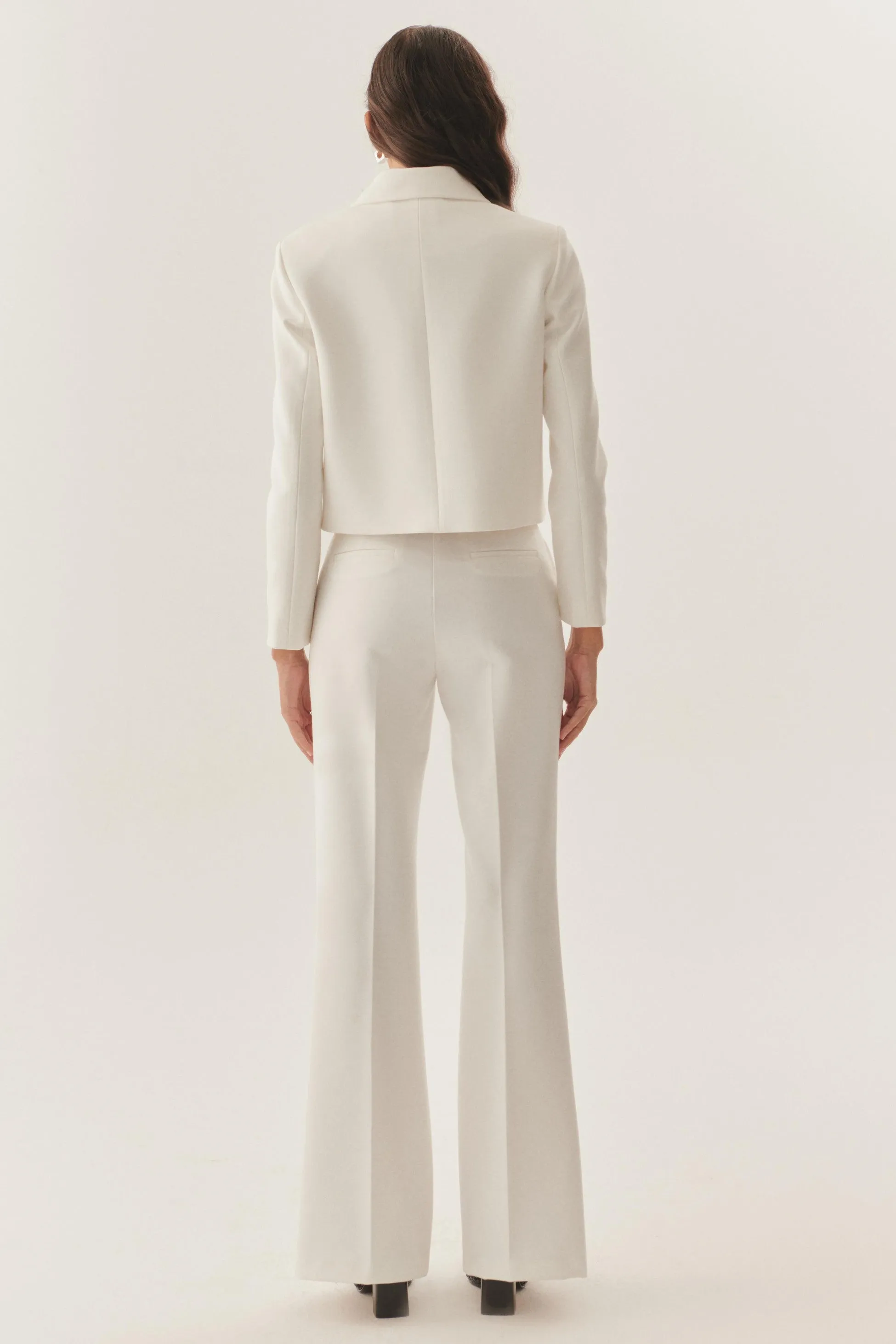 White Classic High-Waist Pants