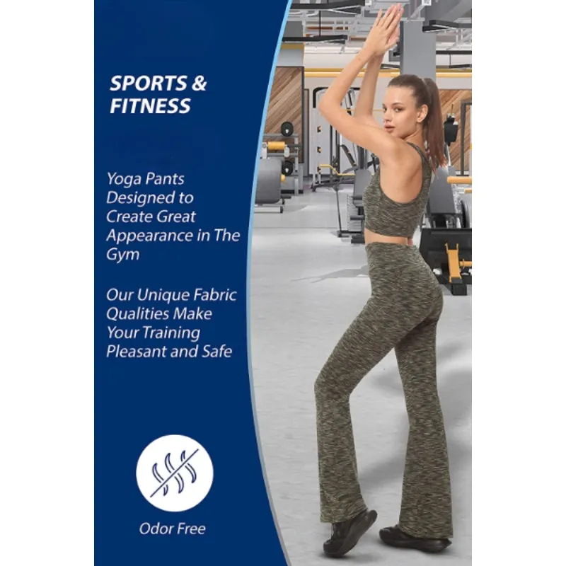 Women's Pattern Bootcut Leg Yoga Pants High Waist Leggings