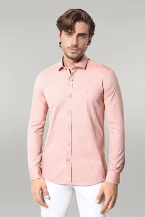 WSS Pink Patterned Slim-Fit Men Shirt  - Singen