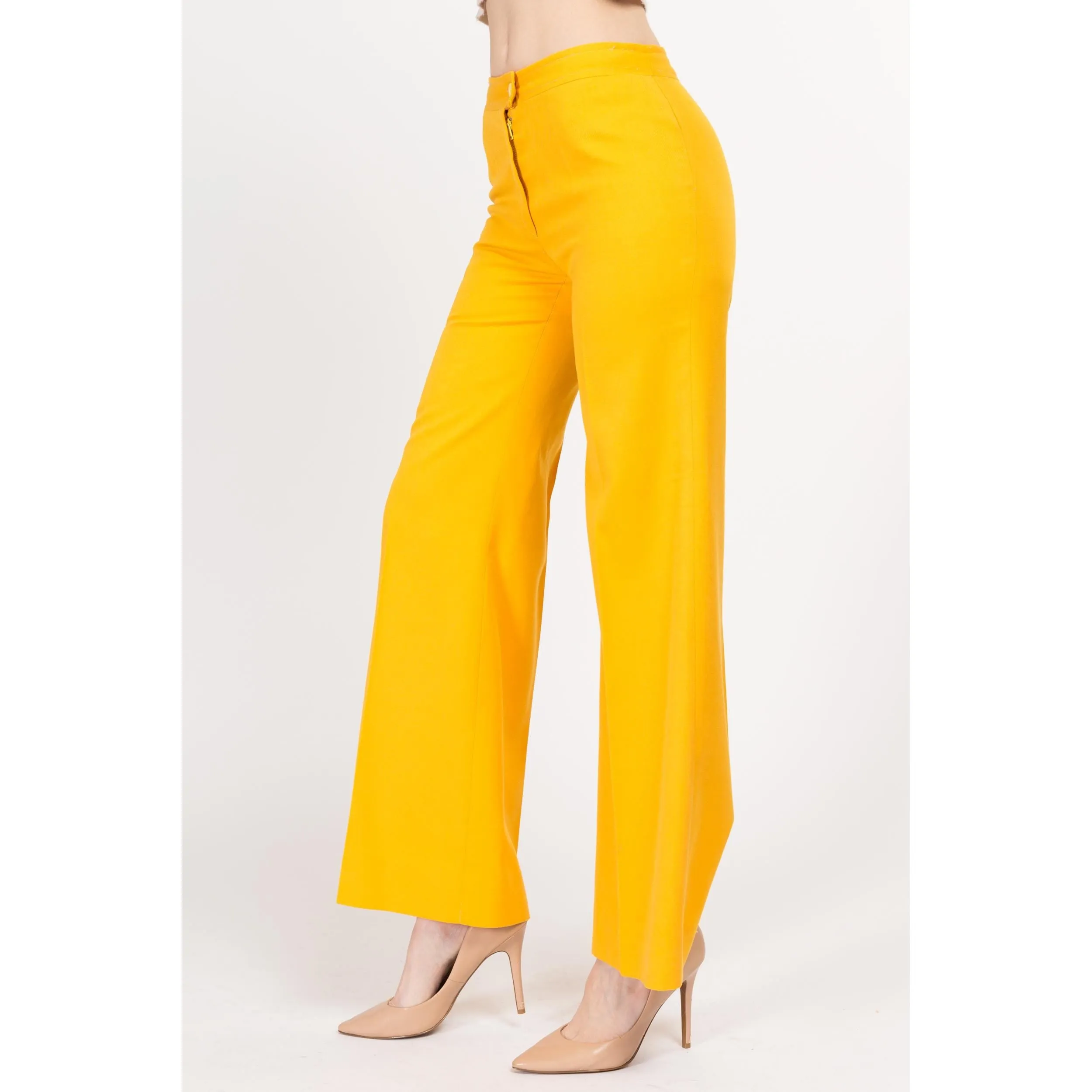 XS 70s Bright Yellow Flared Pants