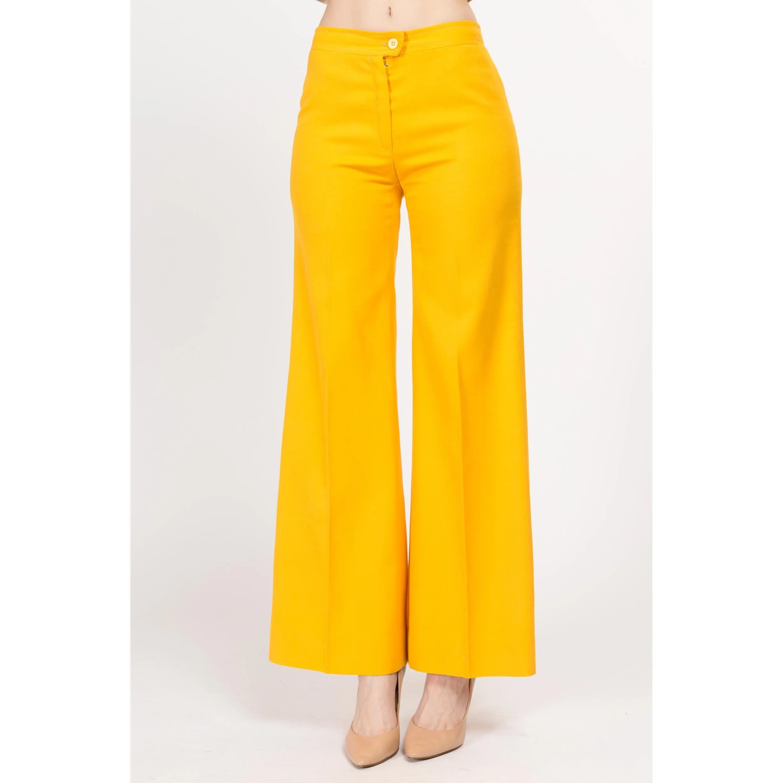 XS 70s Bright Yellow Flared Pants