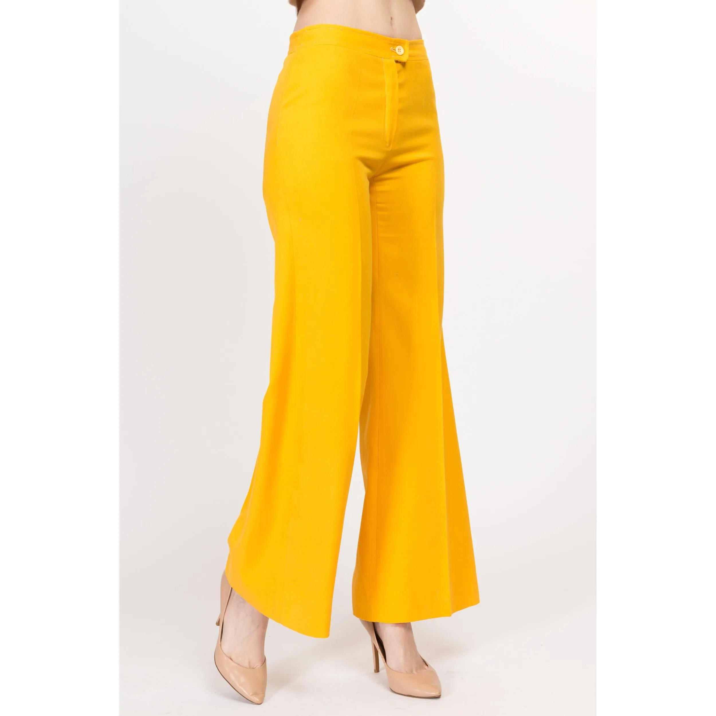 XS 70s Bright Yellow Flared Pants