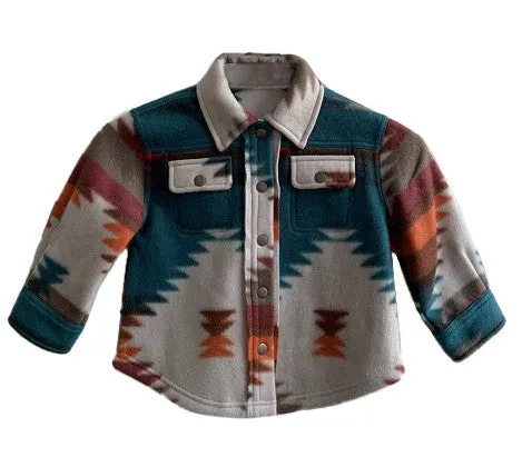 Youth Turquoise Aztec Shackets
