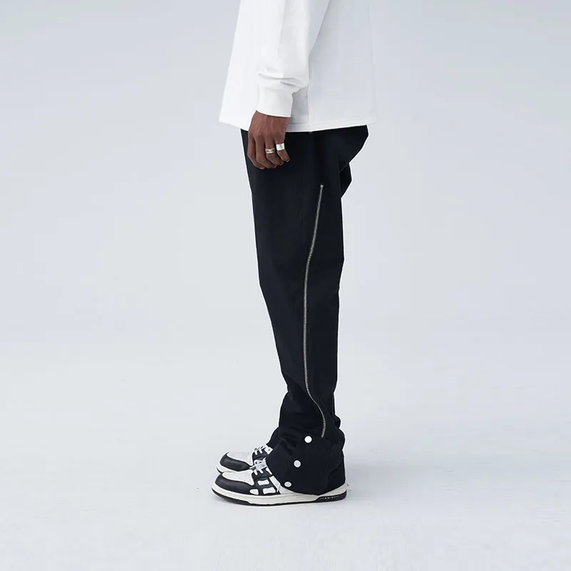 Zipper Snap Flared Pants